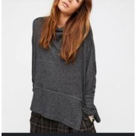 Free people londontown thermal top gray womens size xs - Picture 1 of 9